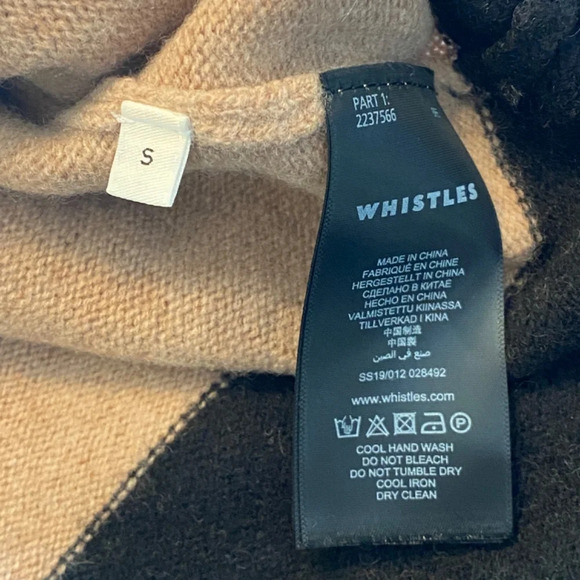 Whistles Colorblock Knit Funnel Neck Sweater/Tan-Black, 33760 - Picture 8 of 10